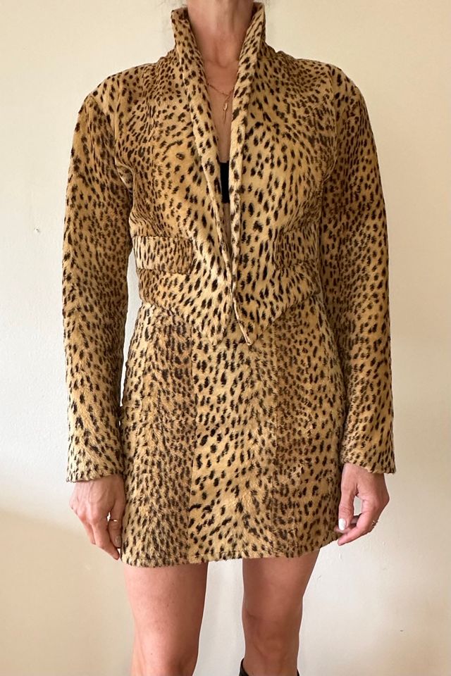 Vintage Animal Cheetah Faux Fur Skirt Jacket Set Selected by Picky Jane #1