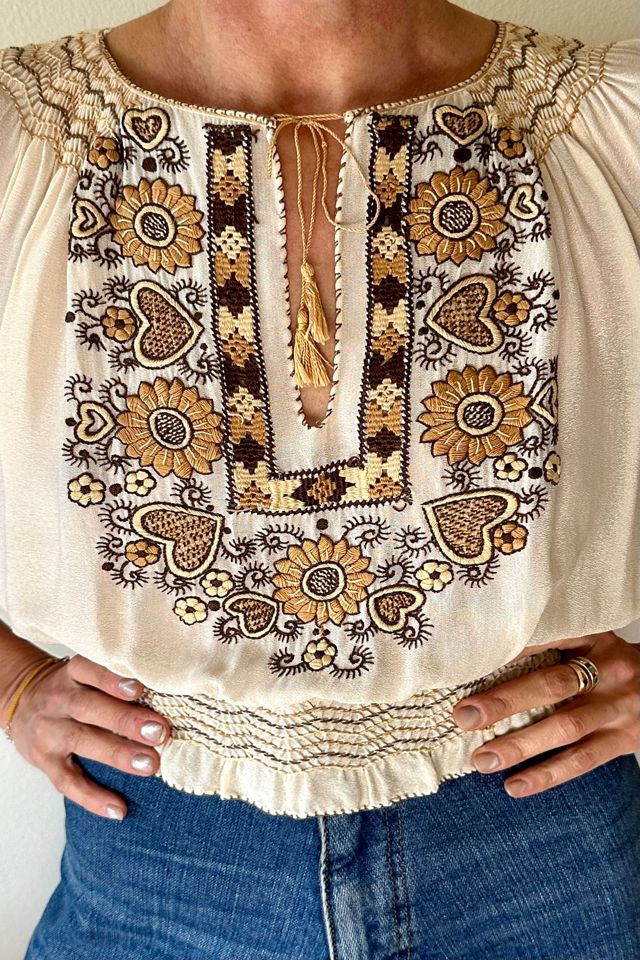 Collector's World's Rarest Folk Embroidered Silk Blouse Selected by Picky Jane #1