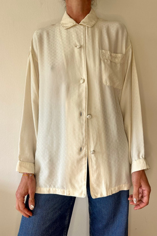 Trussardi Silk Geo Jacquard Pajama Blouse Selected by Picky Jane