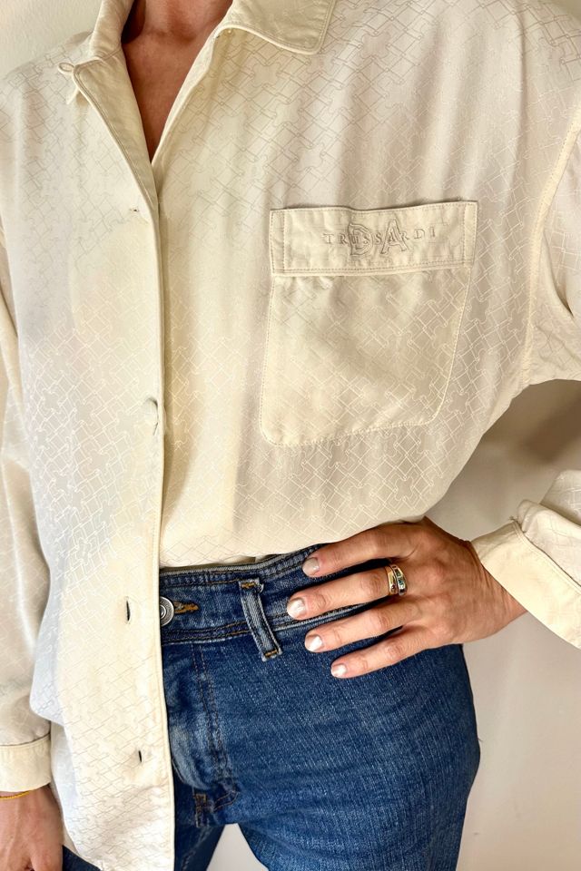 Trussardi Silk Geo Jacquard Pajama Blouse Selected by Picky Jane #1