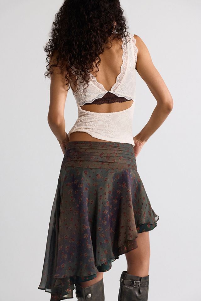 Daydreamer Printed Asymmetrical Midi Skirt #3