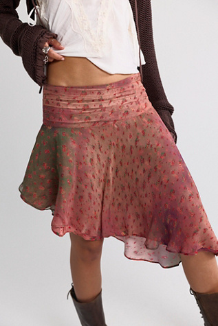 Daydreamer Printed Asymmetrical Midi Skirt