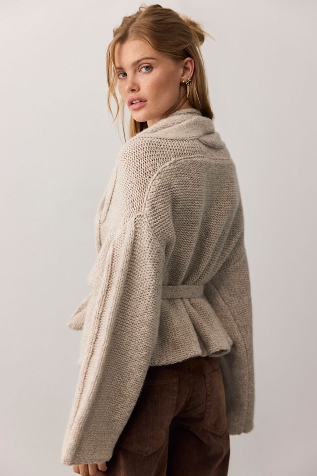 Enlaced Cable Knit Wrap Cardi #2
