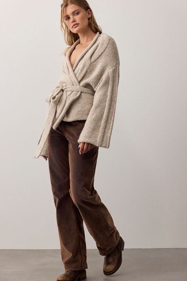 Enlaced Cable Knit Wrap Cardi #3