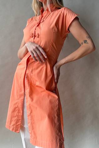 70's Peach Side Slit Dress Selected by Wax Plant