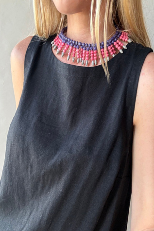 Beaded Fringe Collar Necklace Selected by Wax Plant