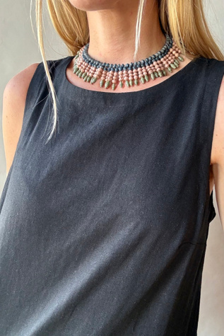 Beaded Fringe Collar Necklace Selected by Wax Plant
