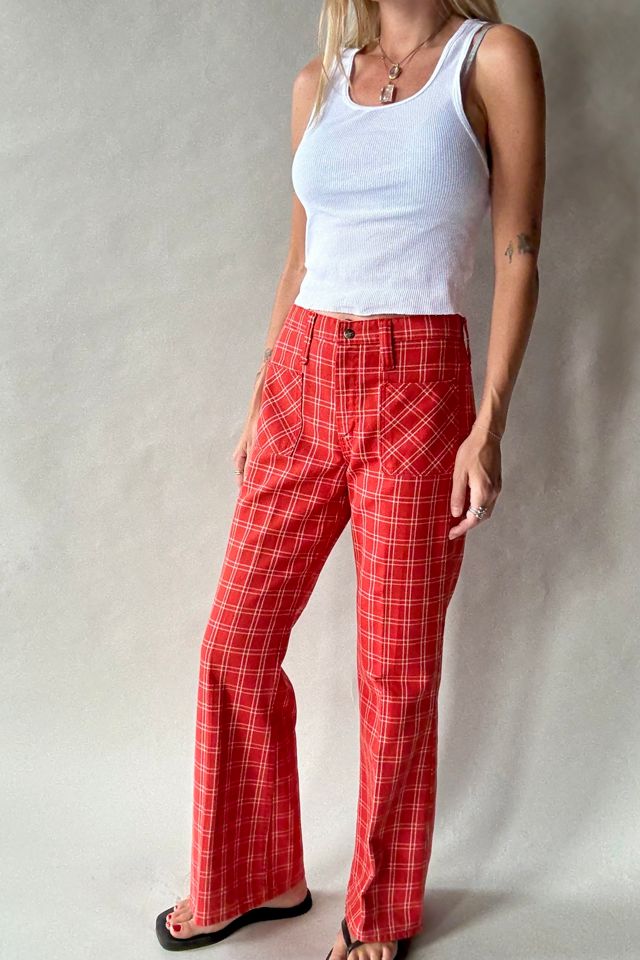 70's Red Plaid Pants Selected by Wax Plant #1