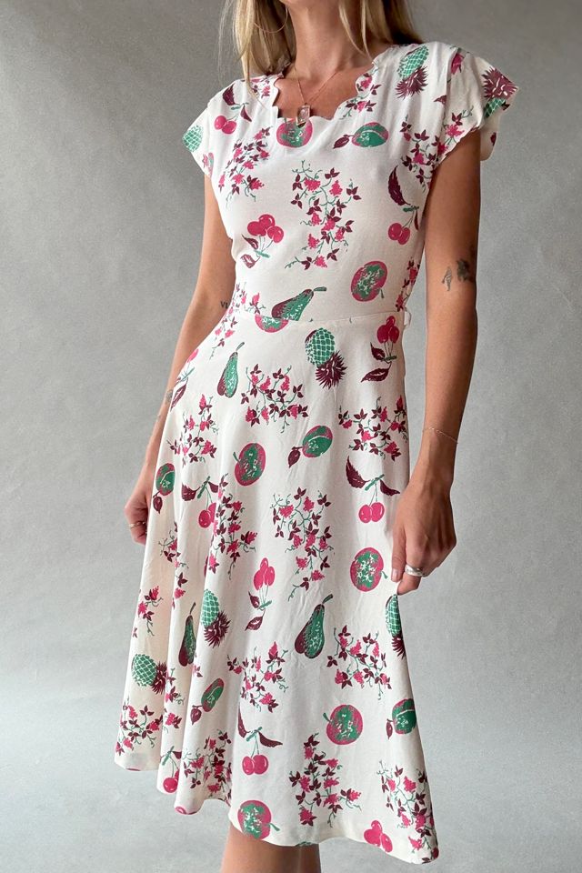 1950's Fruit Print Dress Selected by Wax Plant #1