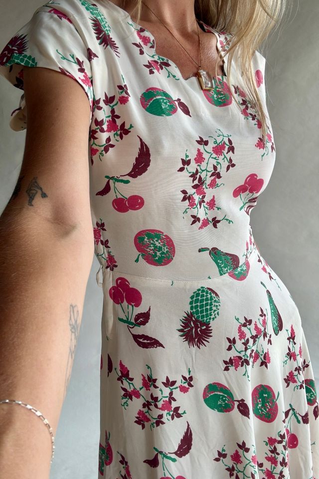 1950's Fruit Print Dress Selected by Wax Plant #3