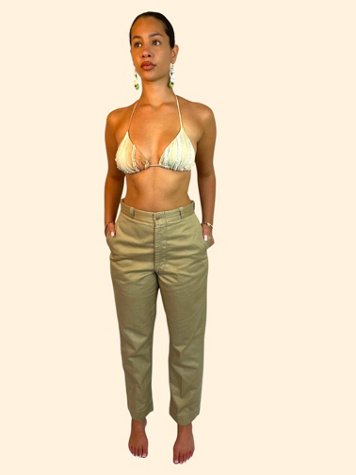 Vintage 1960's High Waisted Khakis Selected By Ankh By Racquel