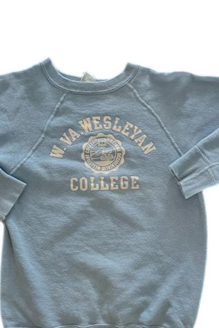 1960's W. VA. Wesleyan College Petite Sweatshirt Selected By Villains Vintage