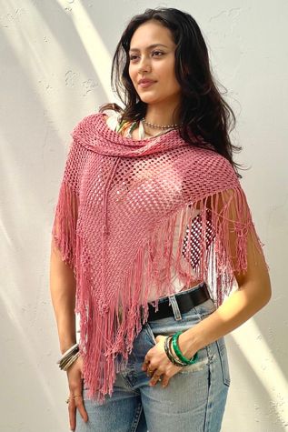 Vintage Crocheted Demi Poncho Top Selected by Anna Corinna
