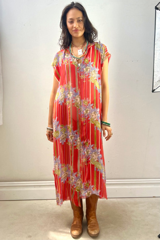 Anna Corinna Reworked Vintage Sheer Flowers Smock Dress