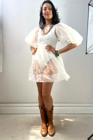 Vintage Amanda Uprichard Sheer Babydoll Dress Selected by Anna Corinna