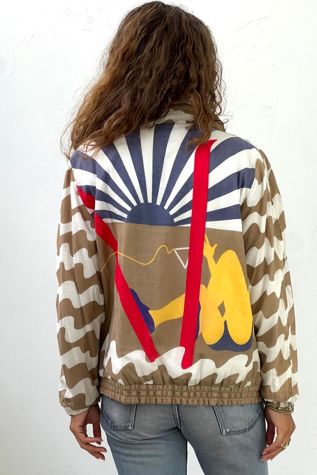 Vintage New Man Paris Water Ski Terry Lined Jacket Selected by Anna Corinna