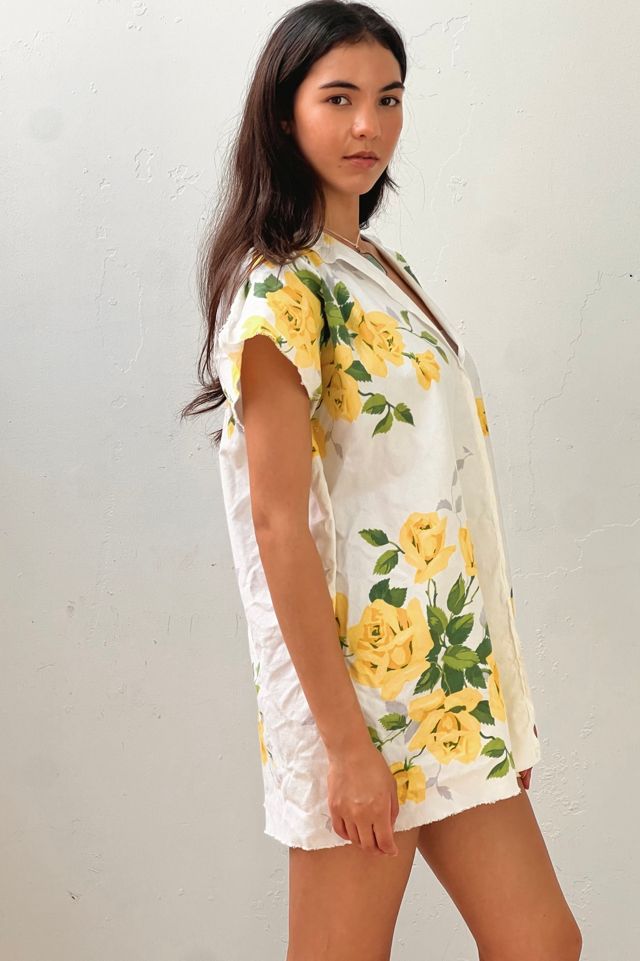 Anna Corinna Reworked Vintage Yellow Roses Smock Dress #1