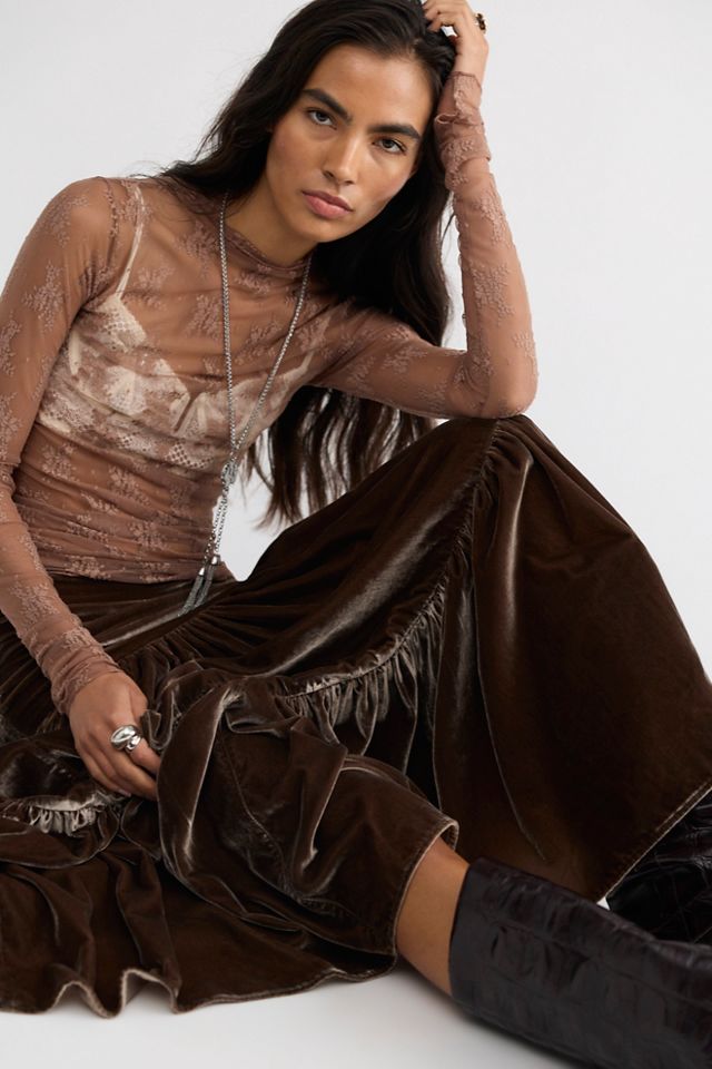 Juliette Velvet Maxi Skirt #3