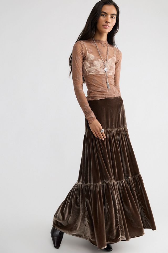 Juliette Velvet Maxi Skirt #2