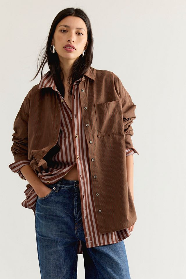 We The Free Lexi Striped Button Down Shirt #6