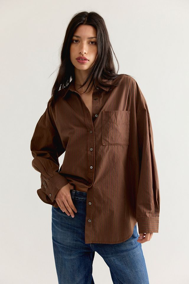 We The Free Lexi Striped Button Down Shirt #3