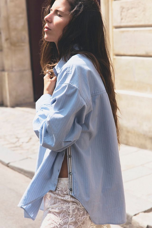 We The Free Lexi Striped Button Down Shirt #1