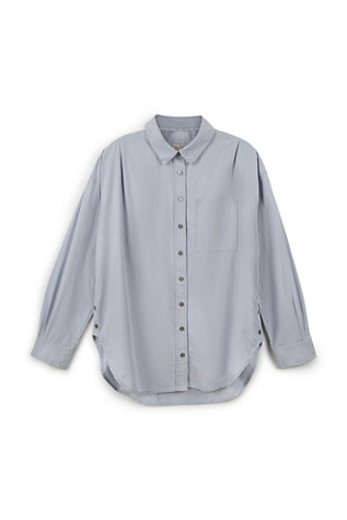 Женская рубашка We The Free Lexi Striped Button Down Shirt, цвет: Шамбре комбинированный — фото 5
