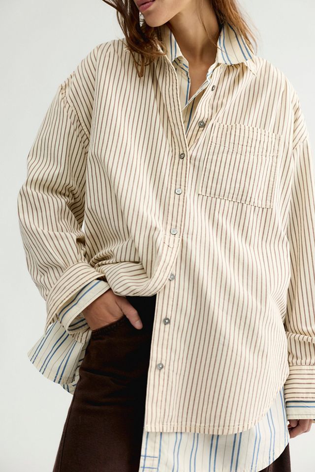 We The Free Lexi Striped Button Down Shirt #1