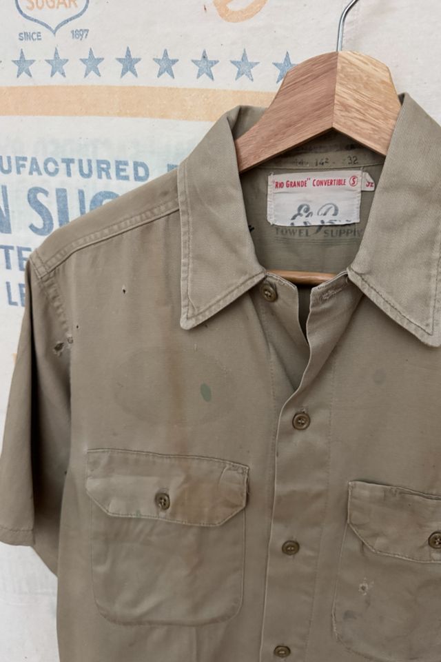 GOOD DAYS 1960s Distressed Khaki Buttondown #2