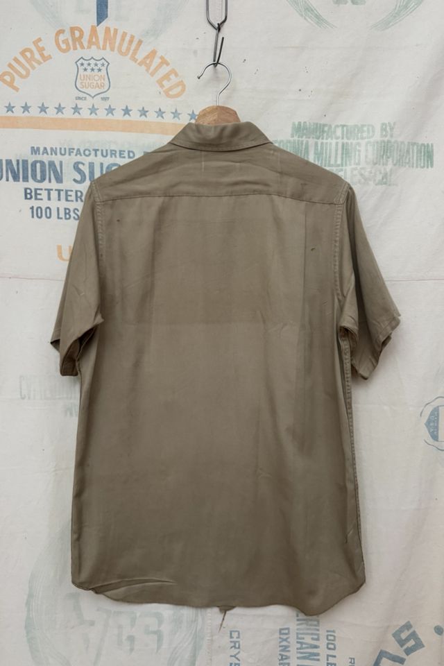 GOOD DAYS 1960s Distressed Khaki Buttondown #3
