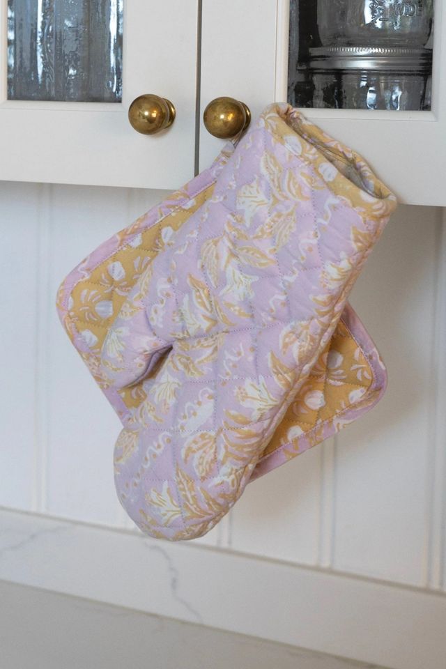 Supra Endura Hand Block Printed Ovenmitt And Pot Holder Set #1