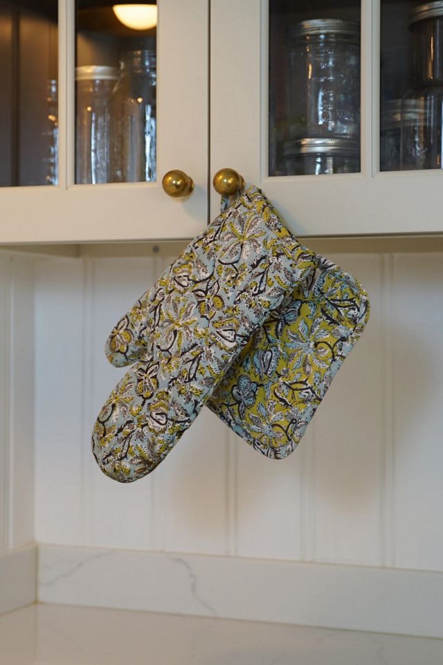 Supra Endura Hand Block Printed Ovenmitt And Pot Holder Set #1