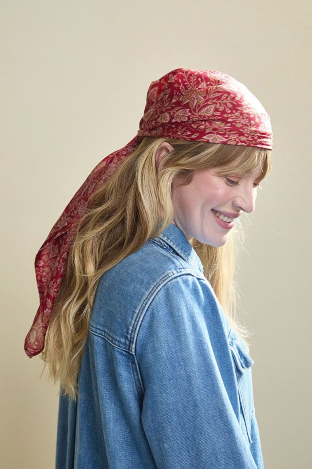 Anchal Vintage Silk Square Scarf - No. 260210 | Free People