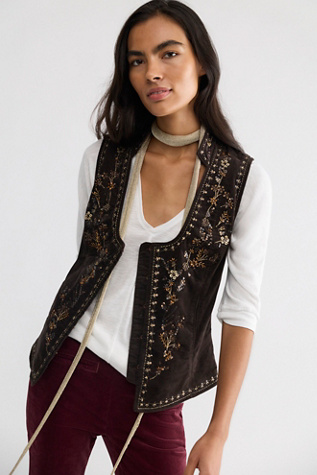 Veritas Embellished Velvet Vest