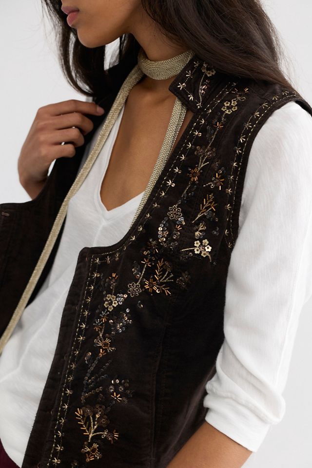 Veritas Embellished Velvet Vest #3