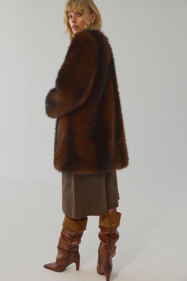 Byron Mid-Length Faux Fur Coat #1