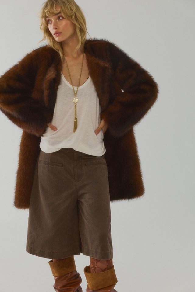 Byron Mid-Length Faux Fur Coat #2