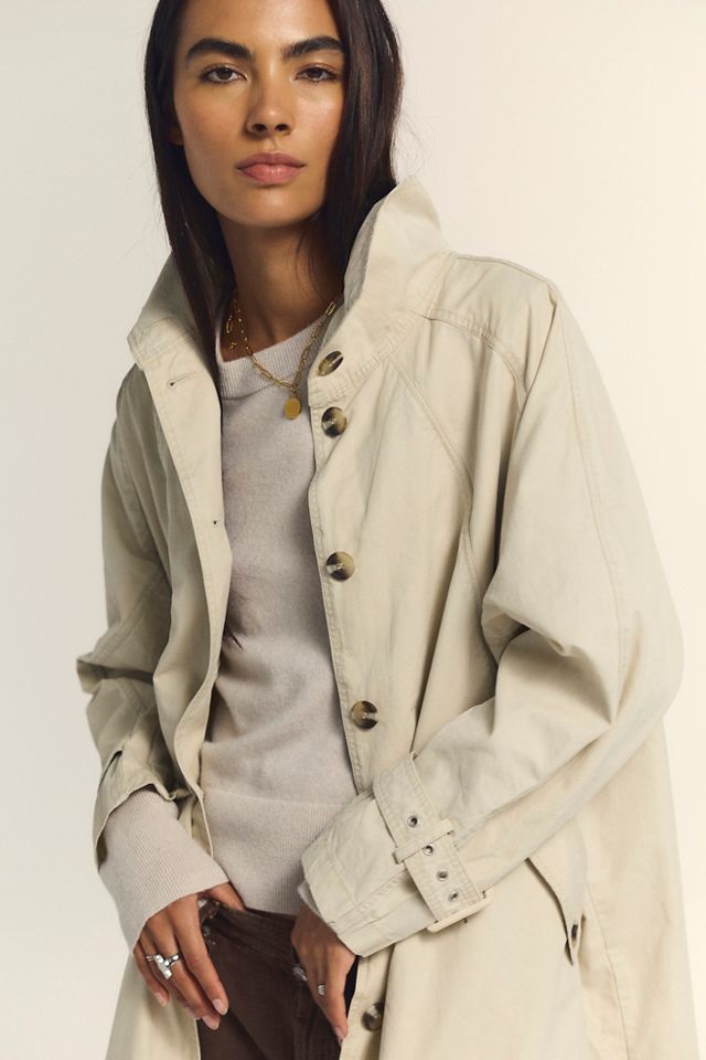 We The Free Drop Down Washed Funnel-Neck Trench #2