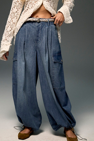 We The Free Wild Winds Cinched Wide-Leg Jeans