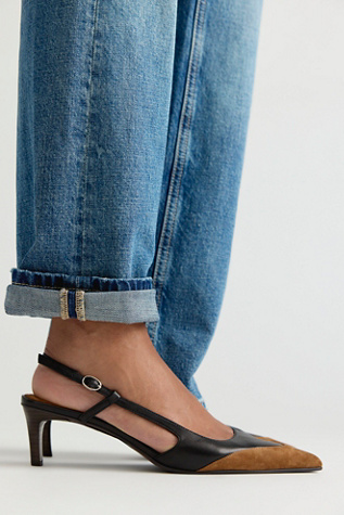 Женские туфли Jeffrey Campbell Seeing Double Heels, цвет: Чёрный рыжевато-коричневый замшевый комбинированный — фото 3