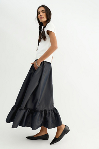Vernier Taffeta Midi Skirt by Free People