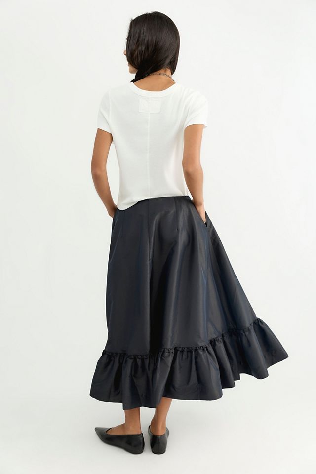 Vernier Taffeta Midi Skirt #1