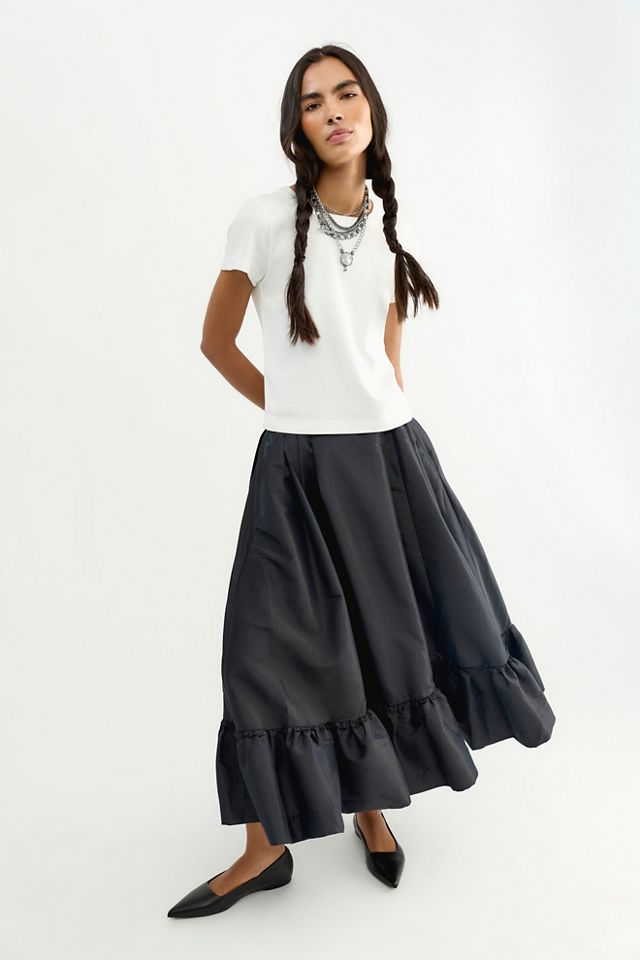 Vernier Taffeta Midi Skirt #2