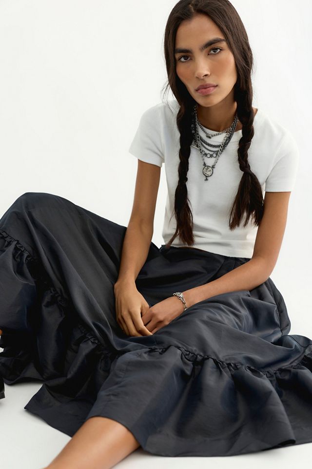 Vernier Taffeta Midi Skirt #3