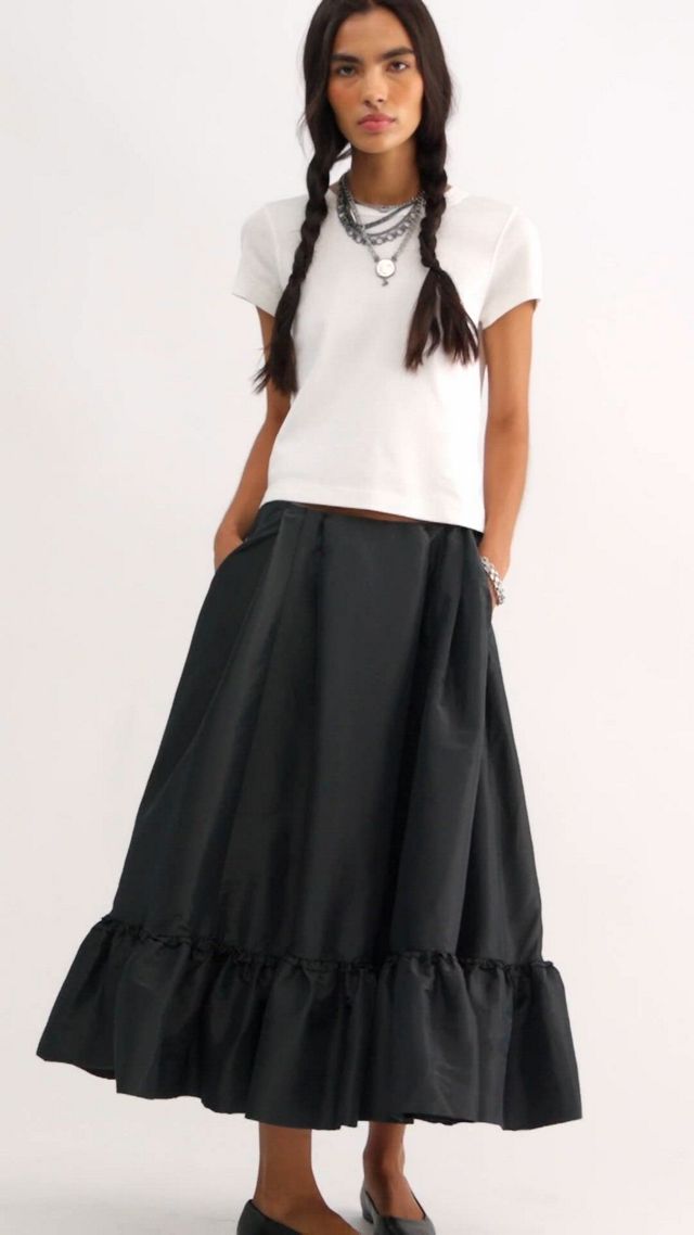 Vernier Taffeta Midi Skirt thumbnail 2