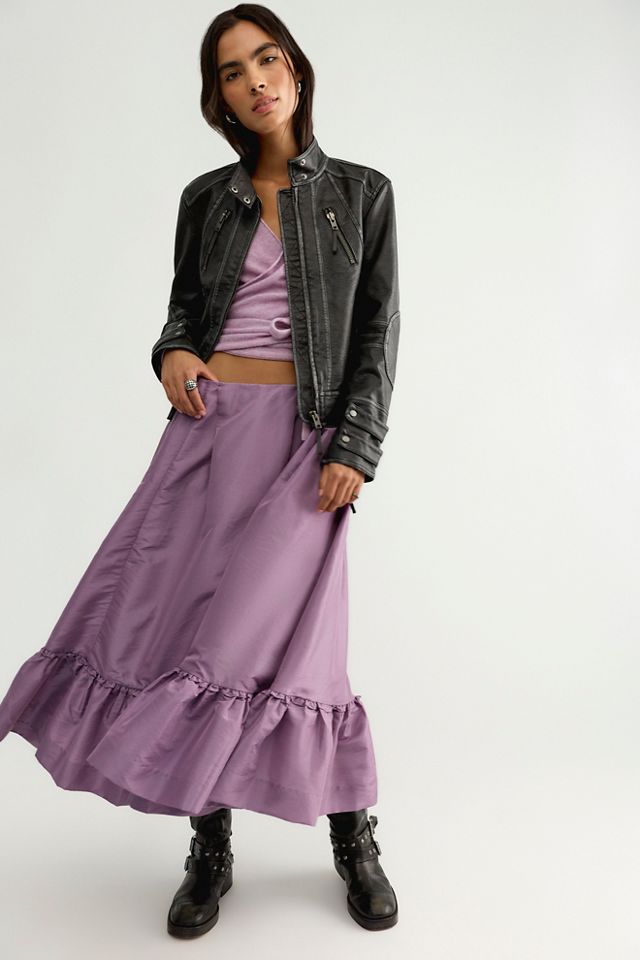 Jupe midi en taffetas Vernier #2