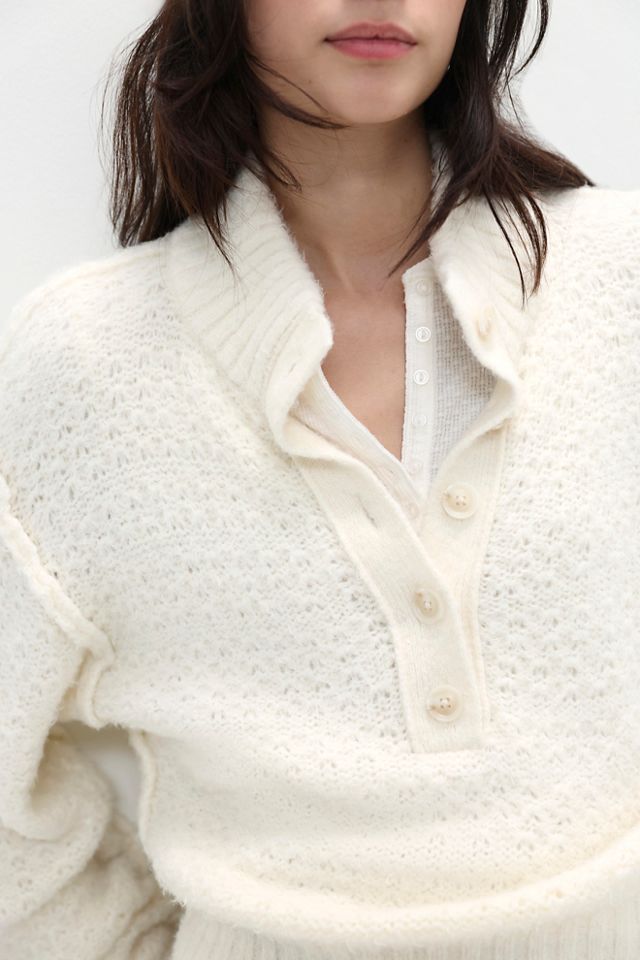 Tucked Henley Pullover #3