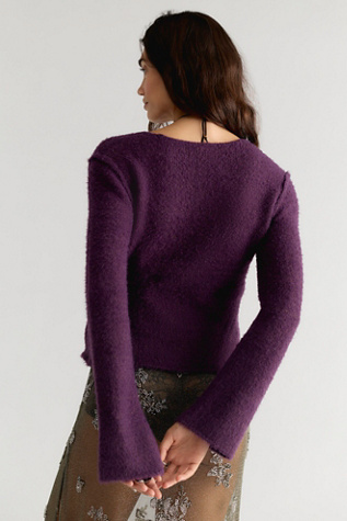 Женский свитер Free People Snowfall Wrap, цвет: Шоколадный сливовый комбинированный — фото 2