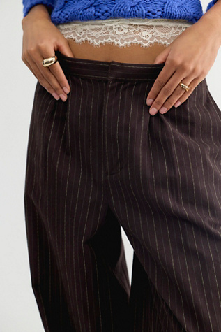 Женские брюки Free People Sketchy Pinstripe, цвет: Чёрный комбинированный — фото 4