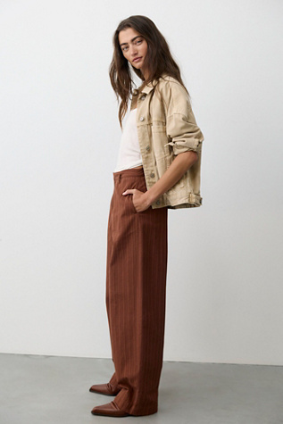 Sketchy Pinstripe Trousers by Free People